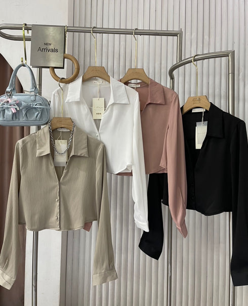 MATINEE Collar Down Crop Shirts